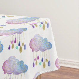 Rainbow Clouds Stars Gold Glitter Baby shower Scha Tafelkleed