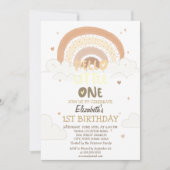 Rainbow Clouds striped Hallo Little One Birthday Kaart (Voorkant)