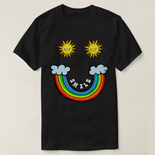 Rainbow Clouds Sun Smile Face Accessoires Apparel T-shirt (Design voorkant)