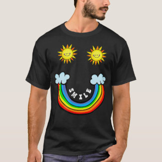 Rainbow Clouds Sun Smile Face Accessoires Apparel T-shirt