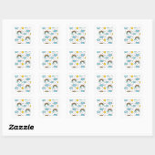 Rainbow Clouds Sun stars patroon voor kinderen Vierkante Sticker (Vel)