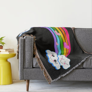 Rainbow Clouds Throw Deken