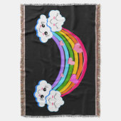 Rainbow Clouds Throw Deken (Voorkant Verticaal)