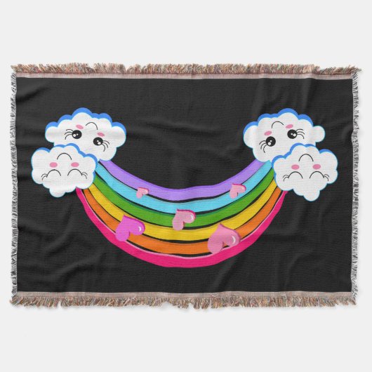 Rainbow Clouds Throw Deken (Voorkant)