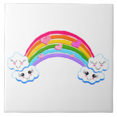 Rainbow Clouds Tile Tegeltje (Voorkant)
