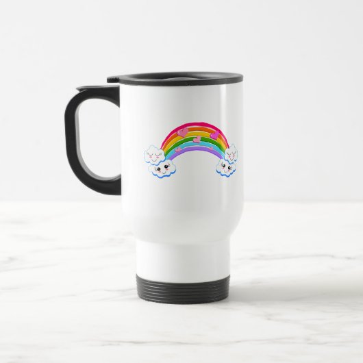 Rainbow Clouds Travel Mug Reisbeker (Links)