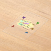 Rainbow clouds twinkle Twinkle Little Star baby Acryl Uitnodigingen (Laagn)