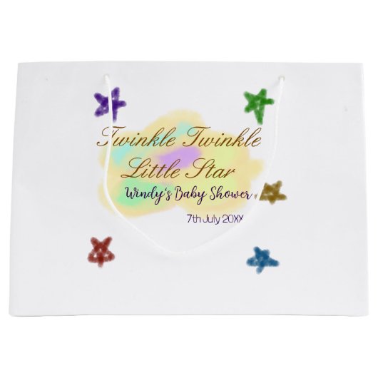 Rainbow clouds twinkle Twinkle Little Star baby Groot Cadeauzakje (Voorkant)