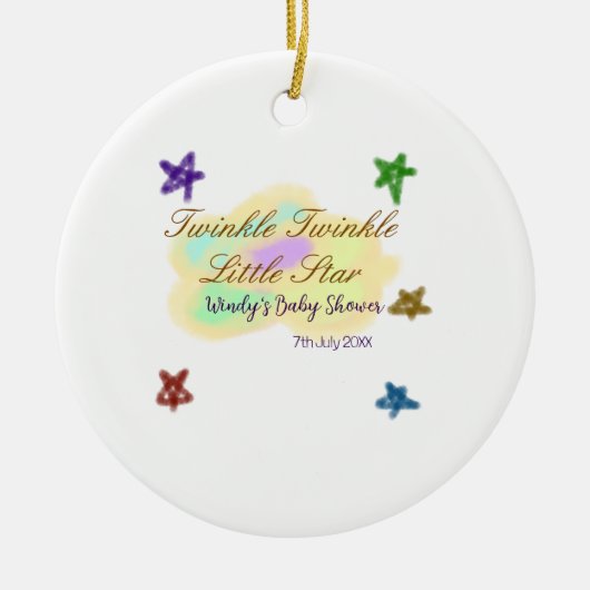 Rainbow clouds twinkle Twinkle Little Star baby Keramisch Ornament (Voorkant)