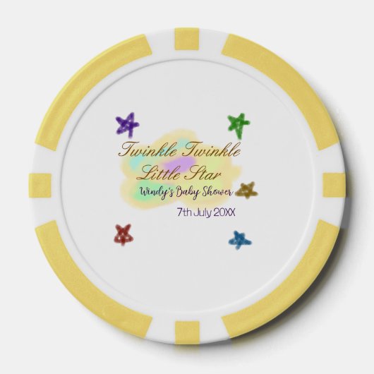 Rainbow clouds twinkle Twinkle Little Star baby Poker Chips (Voorkant)