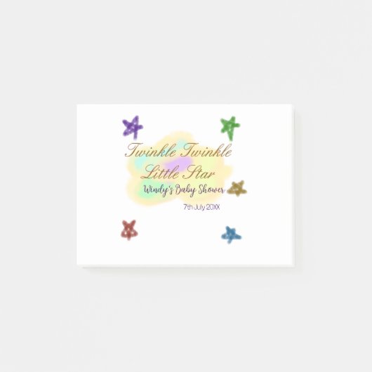 Rainbow clouds twinkle Twinkle Little Star baby Post-it® Notes (Voorkant)