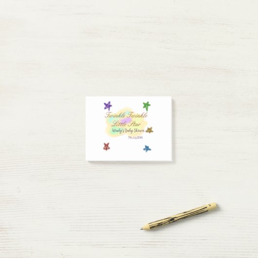 Rainbow clouds twinkle Twinkle Little Star baby Post-it® Notes (Op bureau)