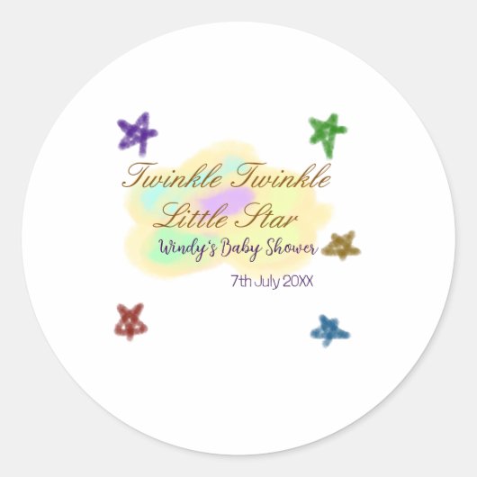Rainbow clouds twinkle Twinkle Little Star baby Ronde Sticker (Voorkant)