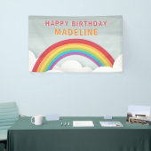 Rainbow Clouds Waterverf Sky Birthday Spandoek (Beurs)
