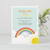 Rainbow Clouds Waterverf Sky Sunshine Verjaardag Kaart (Staand voorkant)