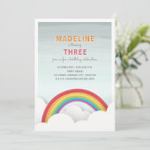 Rainbow Clouds Waterverf Sky verjaardagsfeestje Kaart (Staand voorkant)