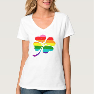 Rainbow Clover Lucky LGBTQ Gay Pride T-Shirt