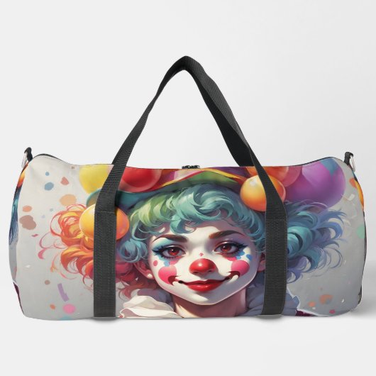 Rainbow Clowns Fun Happy Large Duffel Bag Plunjezak (Voorkant)