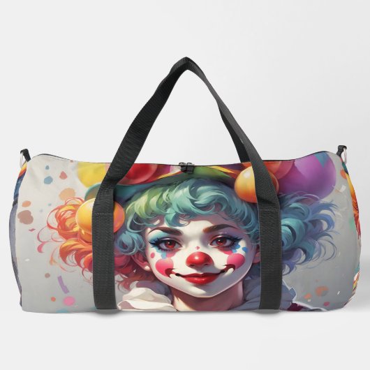 Rainbow Clowns Fun Happy Large Duffel Bag Plunjezak (Achterkant)
