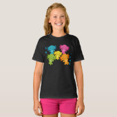 Rainbow Color Axolotl Family Youth Girls Shirt (Voorkant volledig)