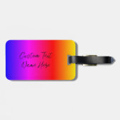 Rainbow Color Bagagelabel met aangepaste tekstnaam (Achterkant horizontaal)