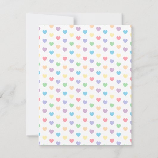 Rainbow Color Cloud Harten Baby sprinkhals Kaart (Achterkant)