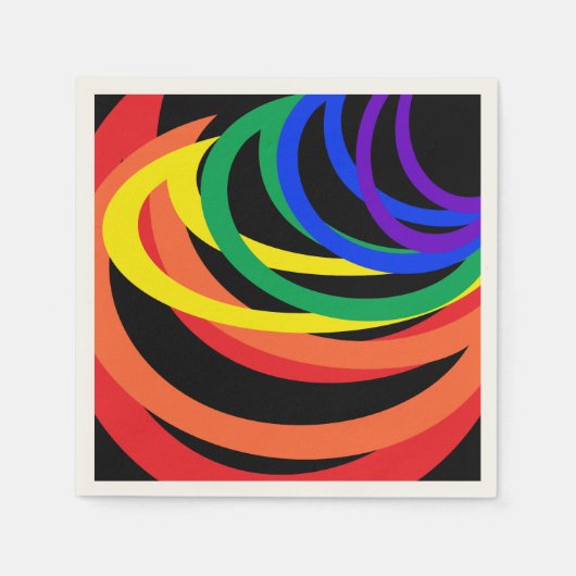 Rainbow Color Crescents Pattern Paper Napkins Servetten (Voorkant)