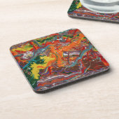 Rainbow Color Flow Paint Art Bier Onderzetter (Linkerzijde)
