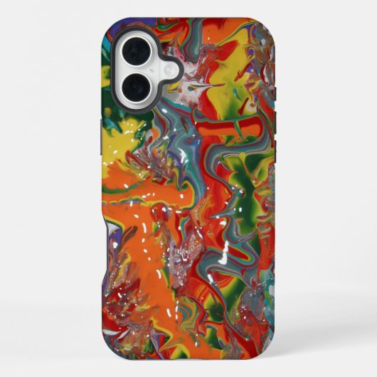 Rainbow Color Flow Paint Art iPhone Hoesje (Achterkant)