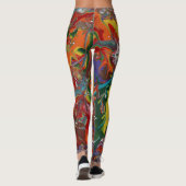 Rainbow Color Flow Paint Art Leggings (Achterkant)