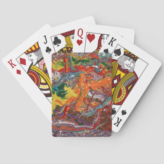 Rainbow Color Flow Paint Art Pokerkaarten (Achterkant)