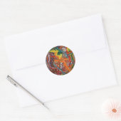 Rainbow Color Flow Paint Art Ronde Sticker (Envelop)