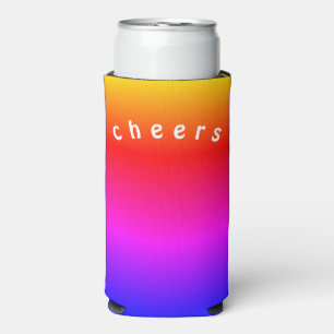 Rainbow Color Koelbox proost - aangepaste tekst Seltzer Blikjeskoeler