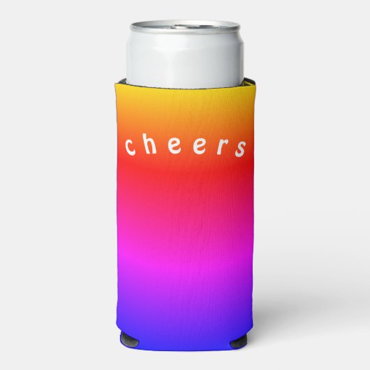 Rainbow Color Koelbox proost - aangepaste tekst Seltzer Blikjeskoeler (Seltzer Voorkant)
