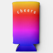 Rainbow Color Koelbox proost - aangepaste tekst Seltzer Blikjeskoeler (Voorkant)