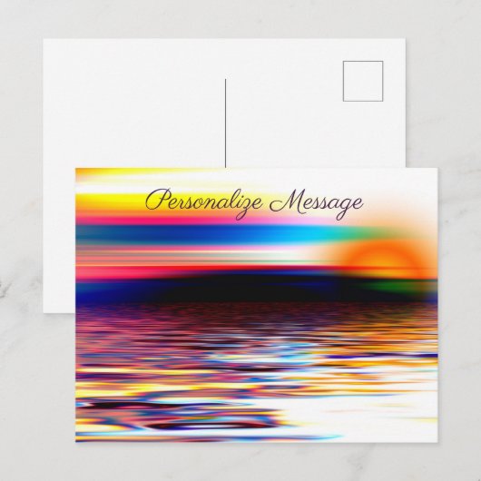 Rainbow Color Ocean Sunrise Personaliseer Afbeeldi Briefkaart (Voorkant / Achterkant)