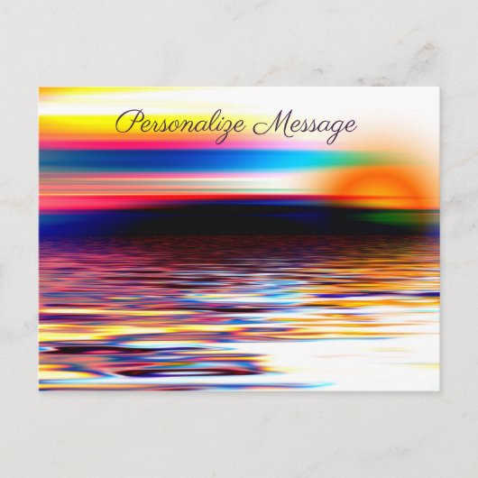 Rainbow Color Ocean Sunrise Personaliseer Afbeeldi Briefkaart (Voorkant)