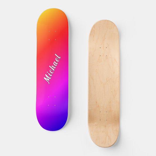 Rainbow Color Skateboard met aangepaste naam (Voorkant)