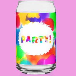 Rainbow Color Splash Party Blikvorm Glas