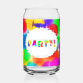 Rainbow Color Splash Party Blikvorm Glas (Voorkant)