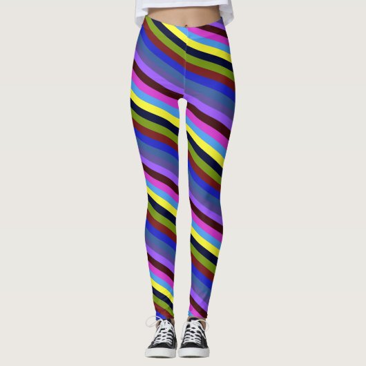 Rainbow Color Stripes Regenbogen Regenbogenfarben Leggings (Voorkant)