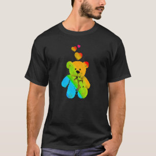 Rainbow Color Teddy Bear met hartkleuring 2 T-shirt