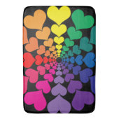 Rainbow Color Valentijn Hearts Pattern Memory Foam Badmat (Voorkant Verticaal)