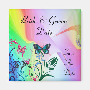 RAINBOW COLORED BEWAART HET DATUM MAGNET