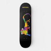 Rainbow Colored Cartoon Chameleon Personalized Persoonlijk Skateboard (Voorkant)