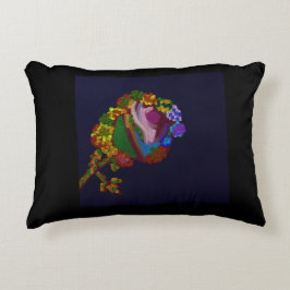 Rainbow Colored Floral Accent Pillow Accent Kussen