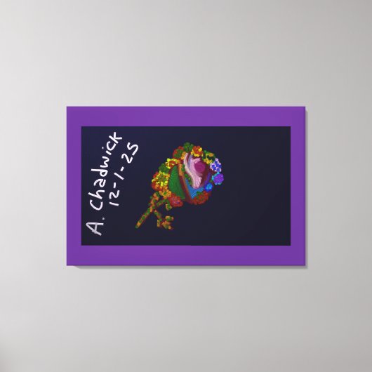 Rainbow Colored Floral Canvas Afdruk (Voorkant)
