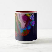 Rainbow Colored Floral Mok (Midden)