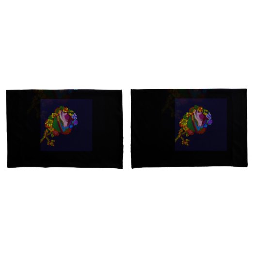 Rainbow Colored Floral Pillowcases Kussensloop (Voorkant-Set)