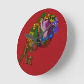 Rainbow Colored Floral Ronde Klok (Hoek)